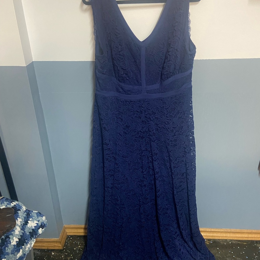 Torrid Elegant long Navy Lace Dress